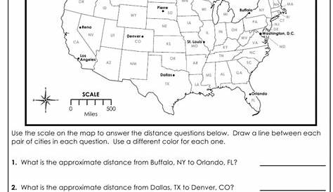 map scale worksheets printables