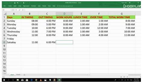 How to make Time table Sheet In Microsoft EXCEL 2018 NEW - YouTube