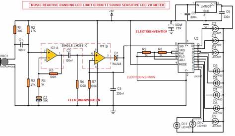 Music Reactive dancing LED lights- using LM358 & LM3915