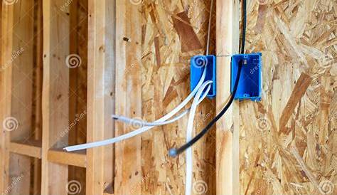 Electrical Wiring and CATV Installed in Walls of New Home Construction