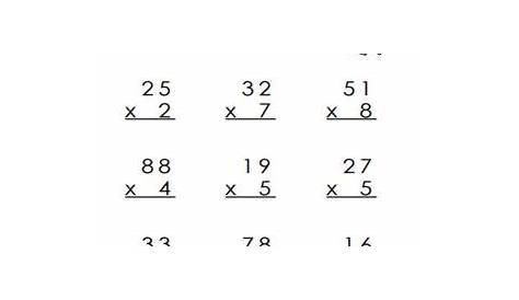 multiplication second grade worksheet