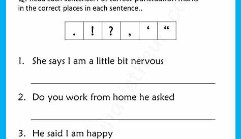 Year 3 Punctuation Worksheets - Worksheets For Kindergarten