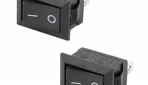 2x Small On/Off Switch Black Rocker DC 12V Push-In General All Purpose