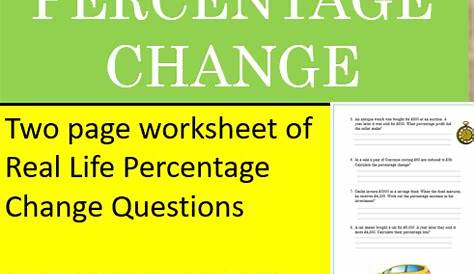 percentage change worksheet