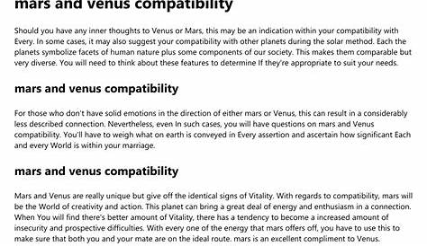 venus mars compatibility chart