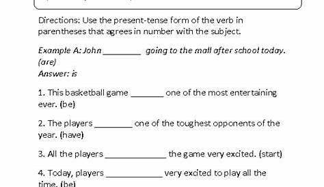 Subject Verb Agreement Worksheets | Fill-In Subject Verb Agreement