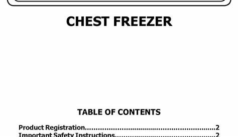 frigidaire professional freezer manual