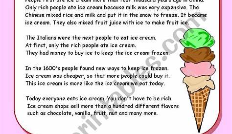 graphic ice cream reading worksheet