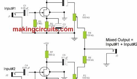 simple mic mixer circuit diagram