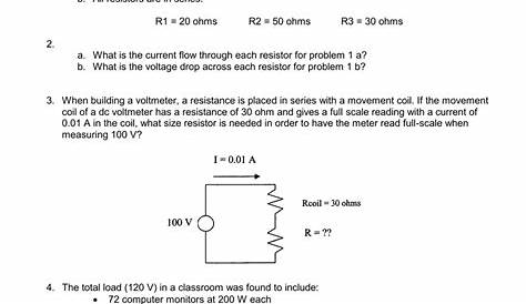 Assignment 28 - Electric Circuits Worksheet 1
