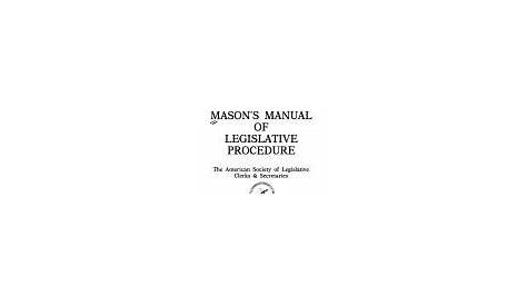 mason's manual of legislative procedure