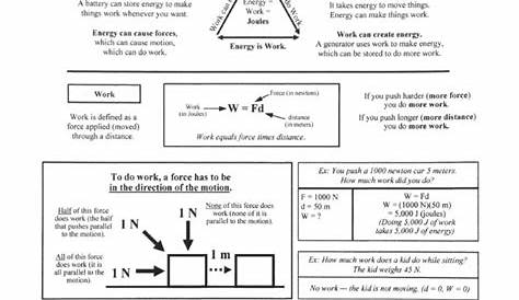 energy work power worksheet answer key