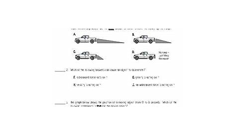 motion and force worksheet