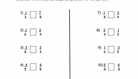 5 Best Images of Comparing Fractions Worksheets - Comparing Fractions