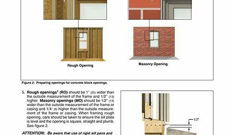 Step 1, Rough opening and framing requirements (cont.) | Marvin Window