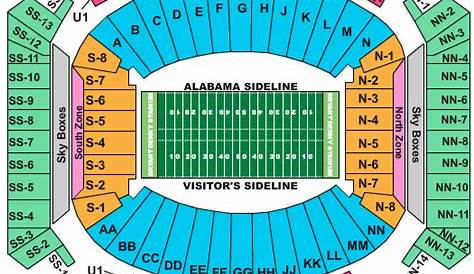 Bryant Denny stadium seating chart | Alabama crimson tide football