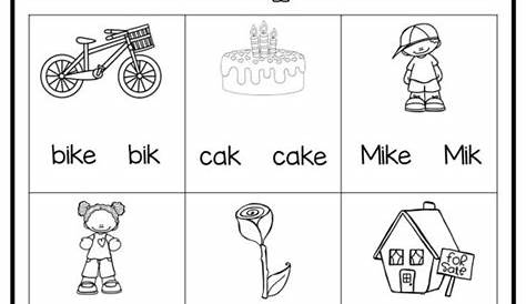 long a with silent e worksheets