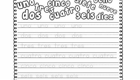 Spanish Numbers Printable Writing Practice Worksheet – Miniature