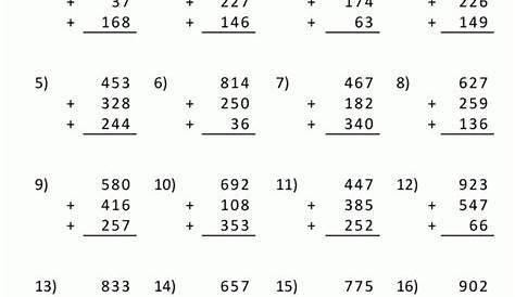 Math Notes: Three-Digit Addition Worksheets | 99Worksheets