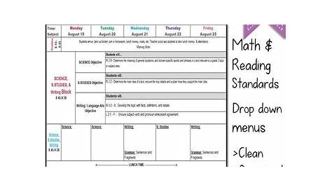 Third Grade Common Core Lesson Plan Template by Math Tech Connections