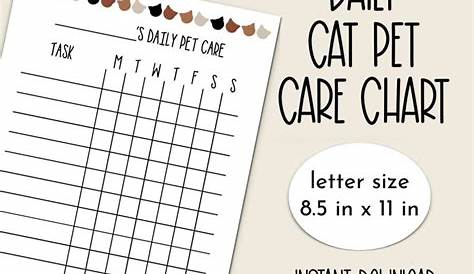 printable cat care chart