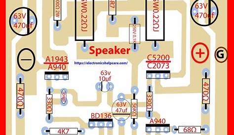 2sc5200 2sa1943 amplifier circuit diagram pcb - Electronics Help Care
