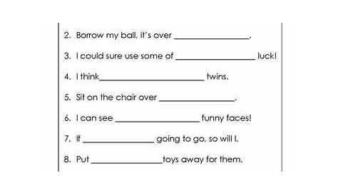 Their, there or theyre? Worksheets | Language Arts | Pinterest | The o