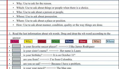 Wh questions with the verb to be: Wh questions worksheet