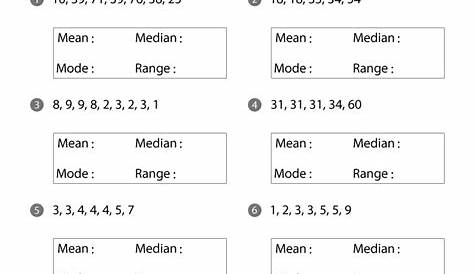 Mean Median Mode Range Worksheets - Math Monks