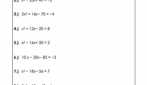 solve square root equations worksheets
