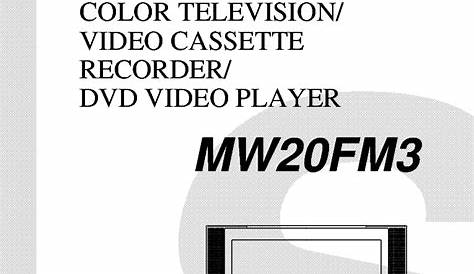 TOSHIBA MW20FM3 CRT-TV VCR-DVD COMBO Service Manual download