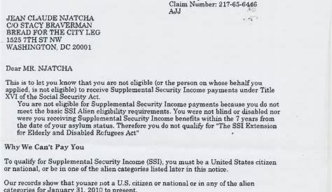 social security denial letter sample