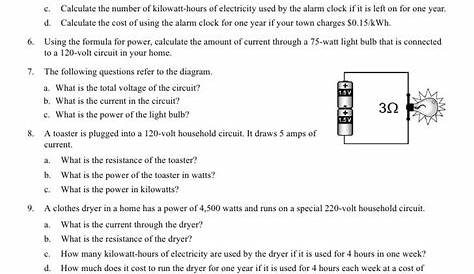 power worksheets answers