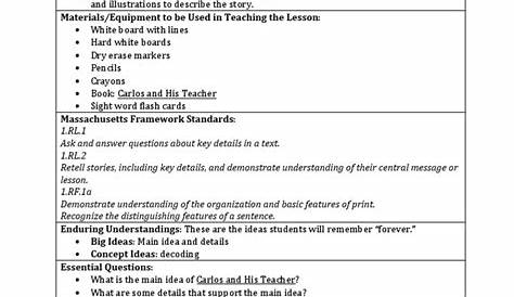 lesson plan for 1st grade