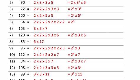 prime factorization worksheet grade 5