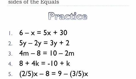 inequalities with variables on both sides worksheets