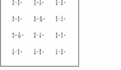 Addition and Subtraction Fraction Worksheets 2 in 2021 | Fractions