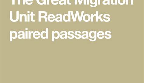 migration worksheet reading