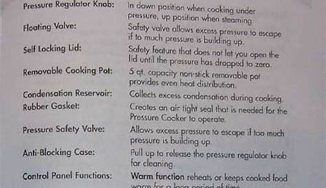cook's essentials pressure cooker manual