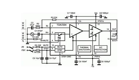 TDA7294 power audio amplifier schematic | AMPLIFIER | Pinterest | Audio
