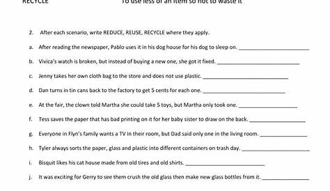 Reduce reuse recycle definitions and scenarios online worksheet for 8