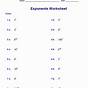 Evaluating Exponents Worksheets