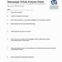 Analyzing An Article Worksheet
