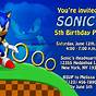 Sonic Theme Birthday Invitation