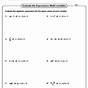 Evaluating Algebraic Expressions Worksheets Grade 8
