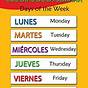 Printable Days Of The Week In Spanish