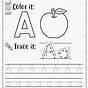 Tracing Letter A Worksheets For Preschoolers