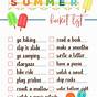 Summer Bucket List Worksheets