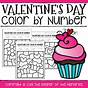 Valentine's Color By Number Worksheets