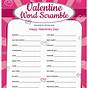 Valentine's Day Word Scramble Printable